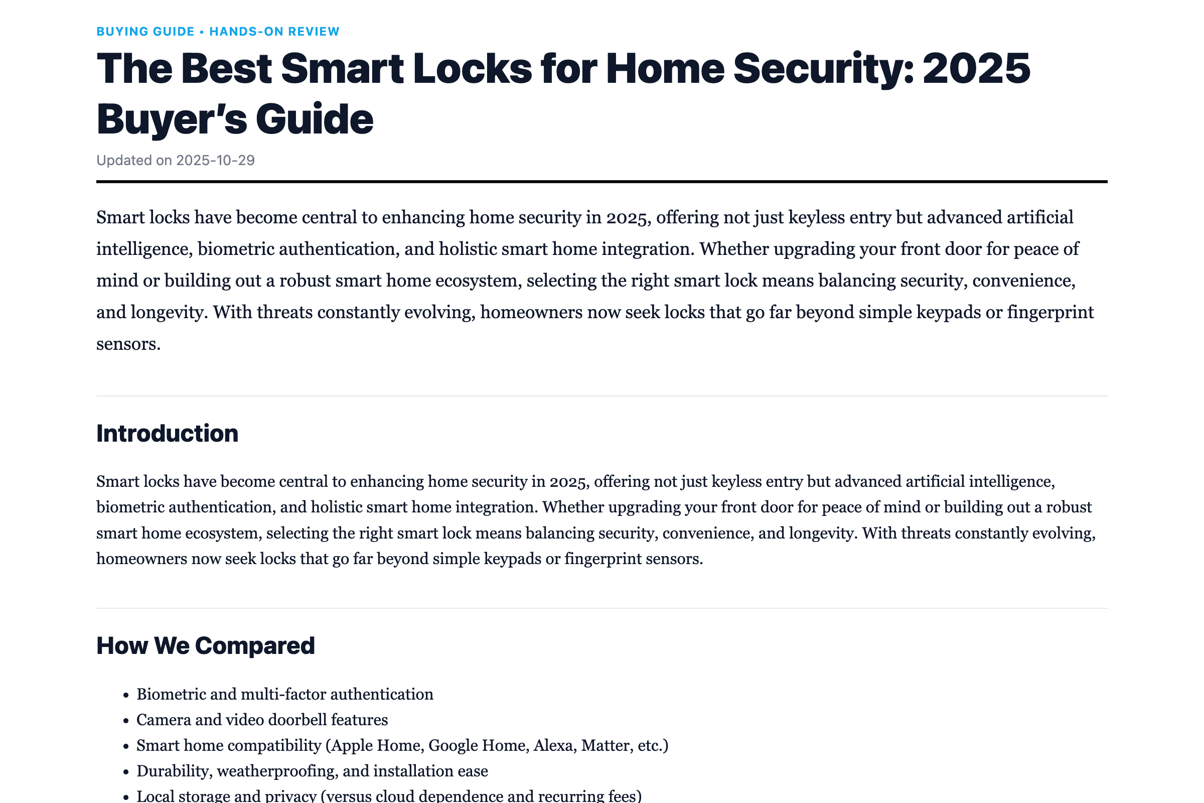 The Best Smart Locks for Home Security: 2025 Buyer’s Guide