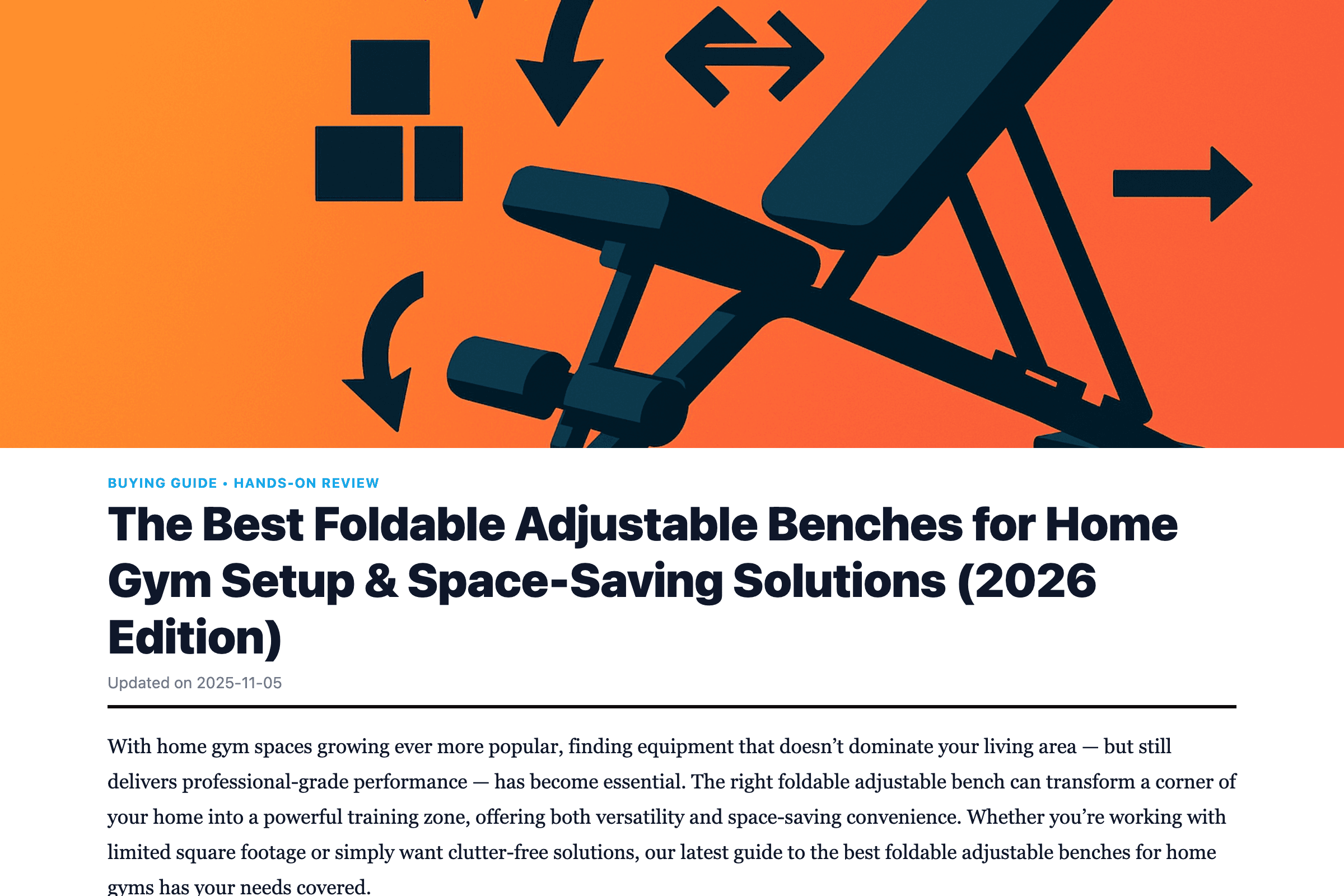 The Best Foldable Adjustable Benches for Home Gym Setup & Space-Saving Solutions (2025 Edition)